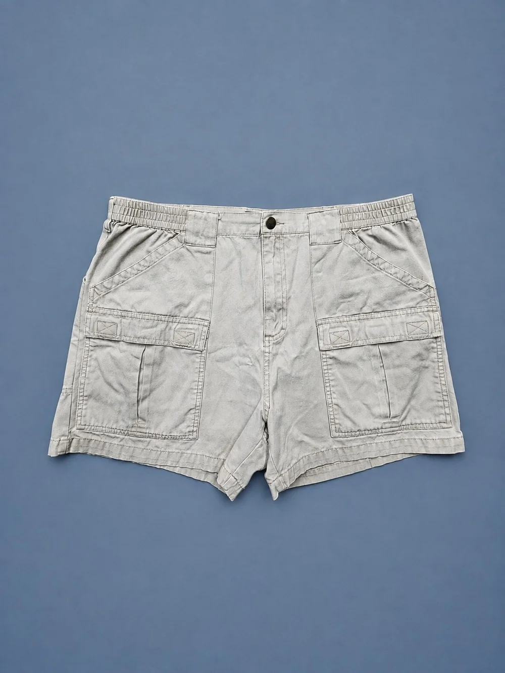 Y2K Cabela’s Men’s Cargo Shorts Size 40 Khaki Short Inseam Elastic Waist
